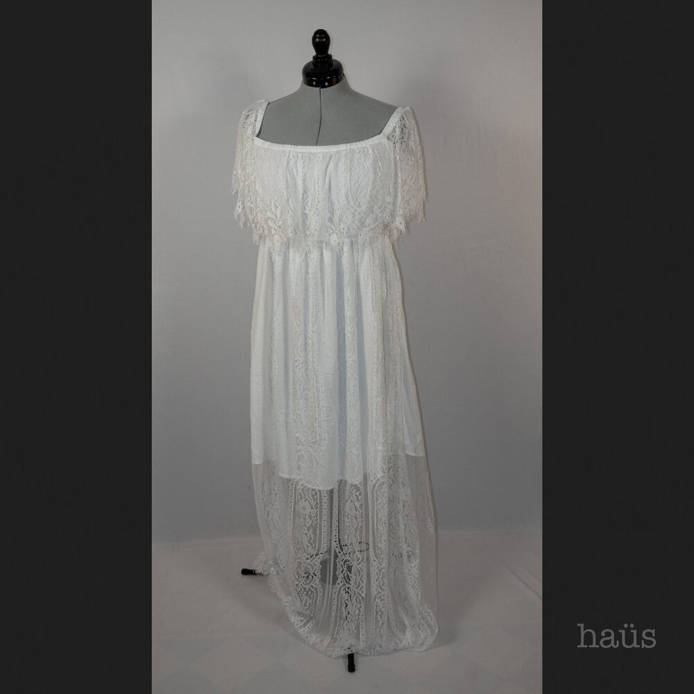 Holipick Lace Off Shoulder Maxi